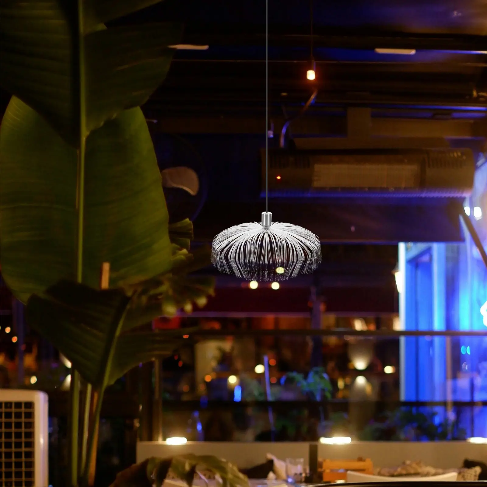 LED Jellyfish Hanging Ceiling Light Fiber Optic Mood Lamp for Ktv Bar Atmosphere Decoration Romantic Night Light
