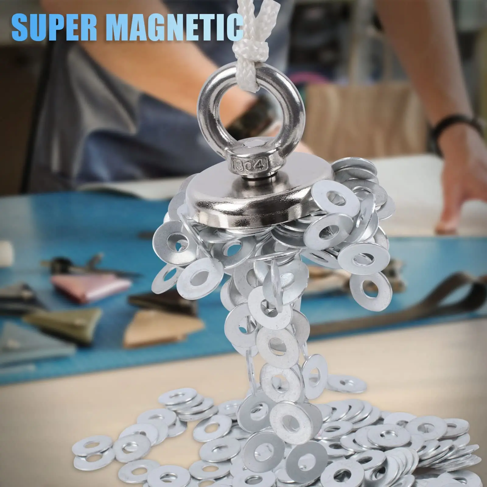 D48 Strong Magnets Heavy Duty Big Rare Earth Neodymium Fishing Magnet, 1.89 Inch Large Salvage Magnet for Treasure hunt