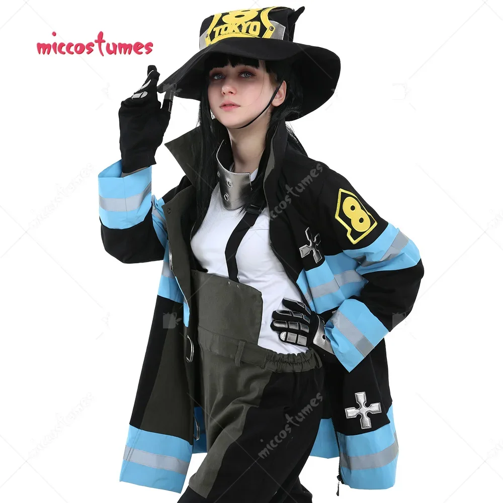 Miccostumes Maki Tamaki Fire Soldier Uniform Cosplay Costume  Fireman Uniform with Hat