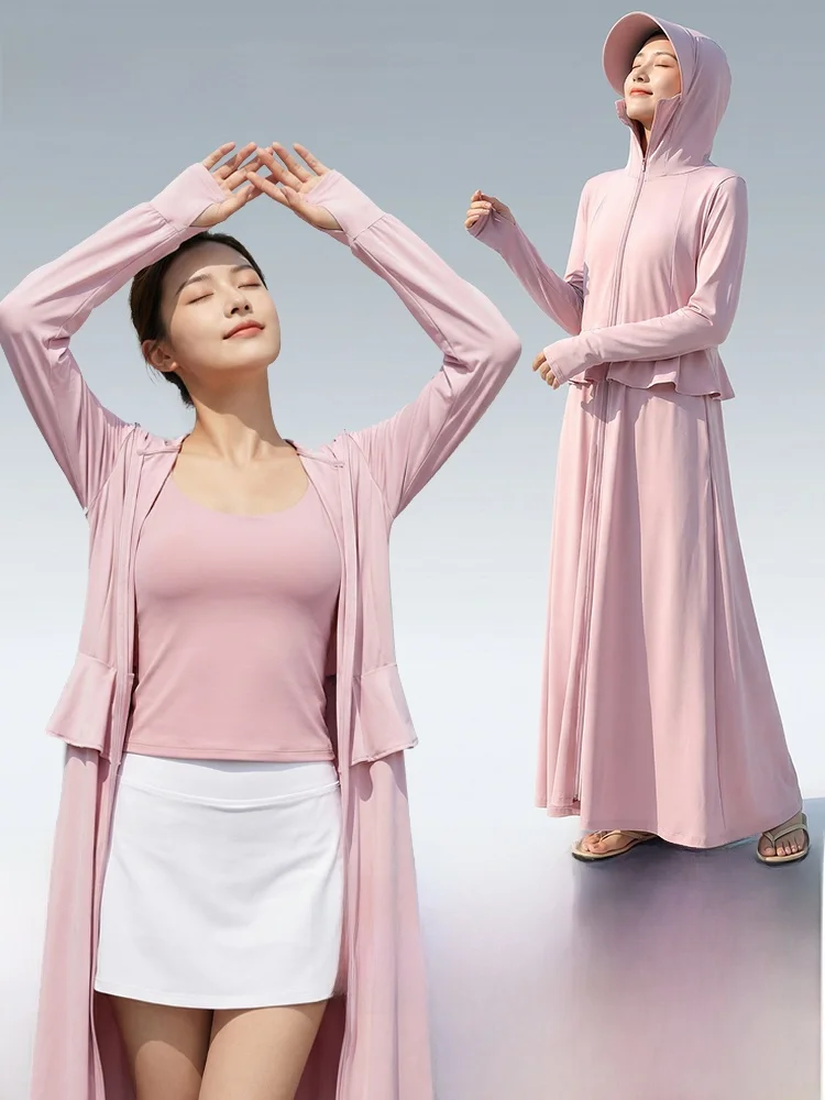 pink-ice-silk-women's-shawl-sun-protection-clothing-breathable-uv-protection-spring-summer-new-style-outerwear-korean-version