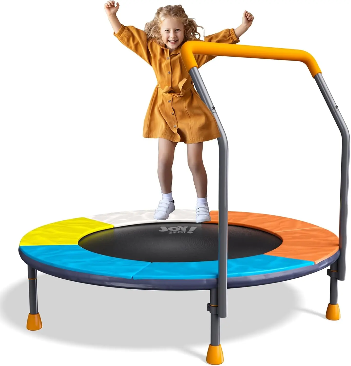 Trampoline for Kids, 36” Mini Small Trampoline with Handle Bar Indoor Outdoor, Height-Adjustable & Max Load 150 LBS,Toddler Baby