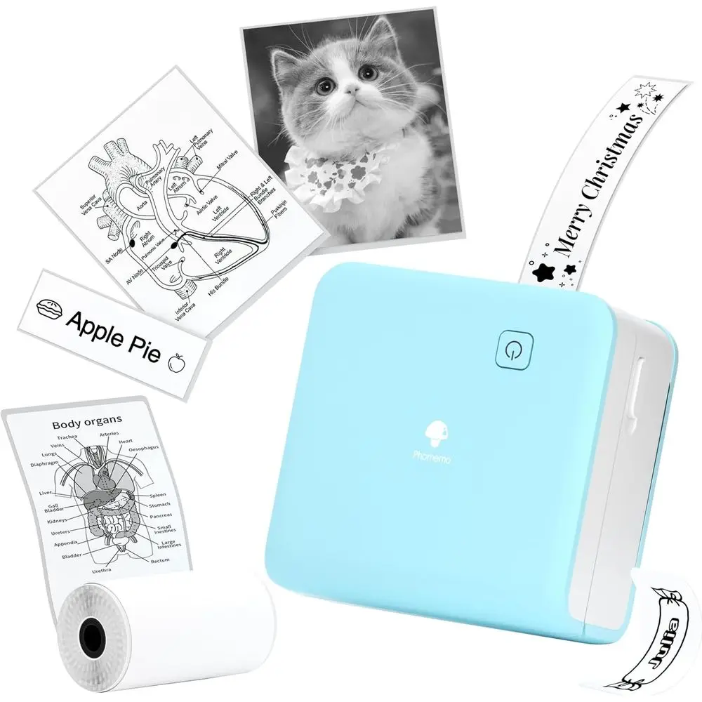

Mini Thermal Bluetooth Printer - 300dpi Pro Mini Maker for Sticker, Photo, Study Notes, DIY Cards, Lists, Travel, and Work