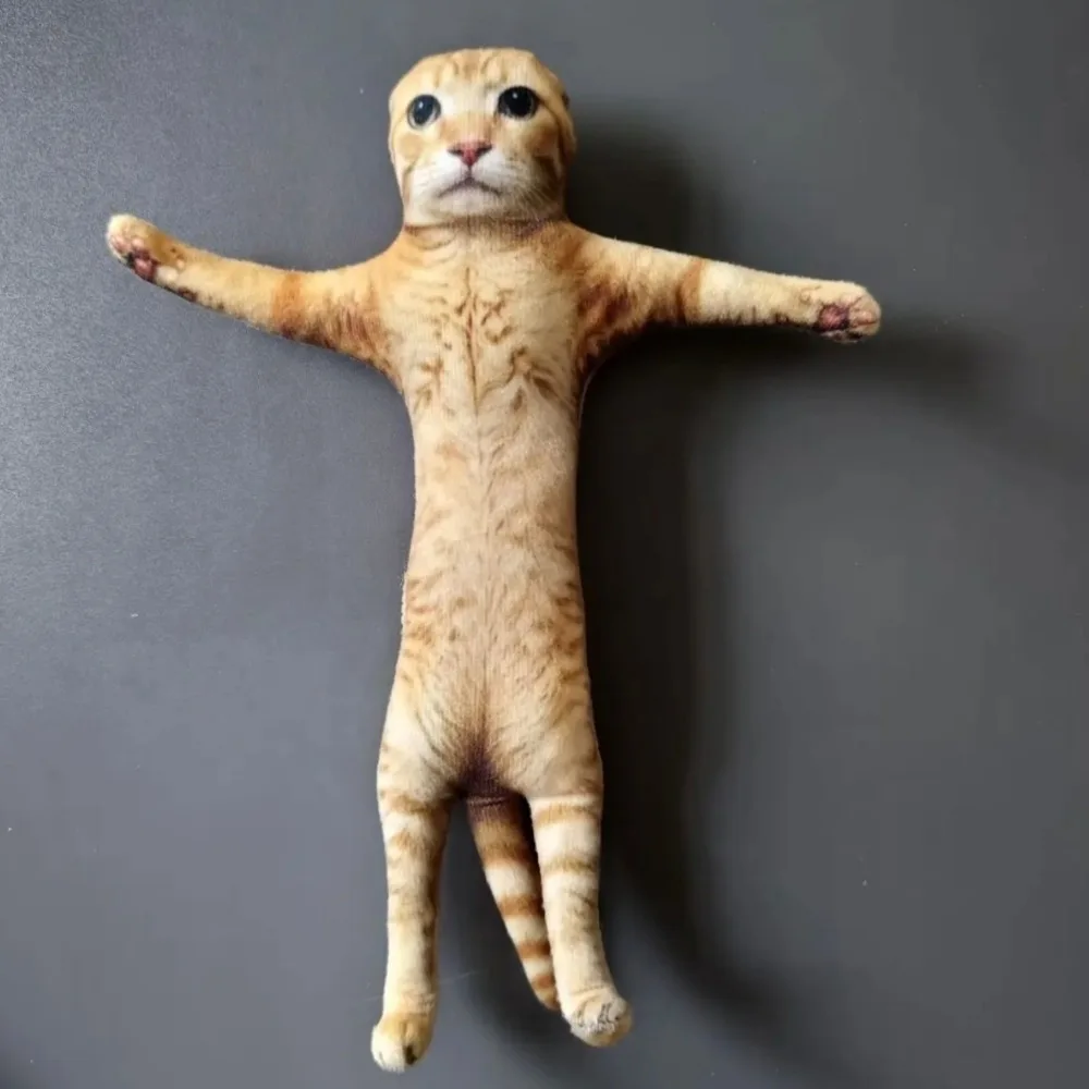 Kawaii Built in Skeleton Cat Plush Doll Simulated Cartoon Plush Cat Toy 28cm Animal Figure Funny Cat Toy Birthday Gift