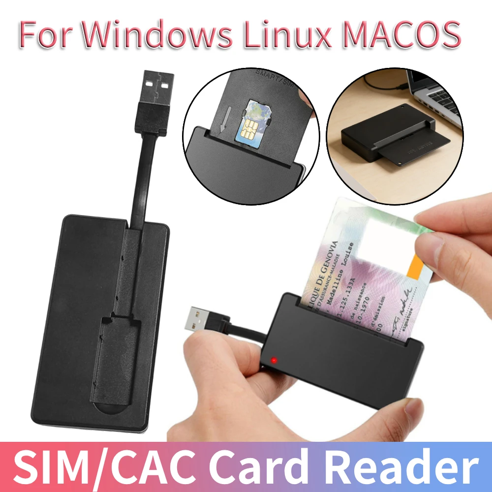 

Адаптер для карт памяти CR384-A SIM/CAC, считыватель смарт-карт с функцией Plug and Play, совместимый с Windows, Linux, MacOS