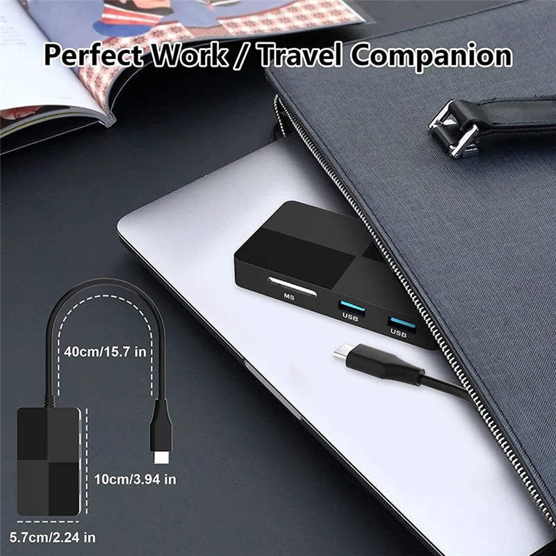 Концентратор USB C VO-8-в-1, USB-адаптер для чтения карт памяти SD CF/SD/TF/XD/MS, для ноутбука Micro-SD Micro-SDXC SDHC