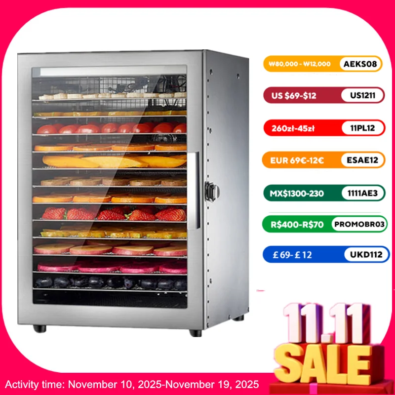 12 Layers Fruit dryer electric meat grinder drying for vegetables food dehydrator drying for vegetables and fruit drying machine