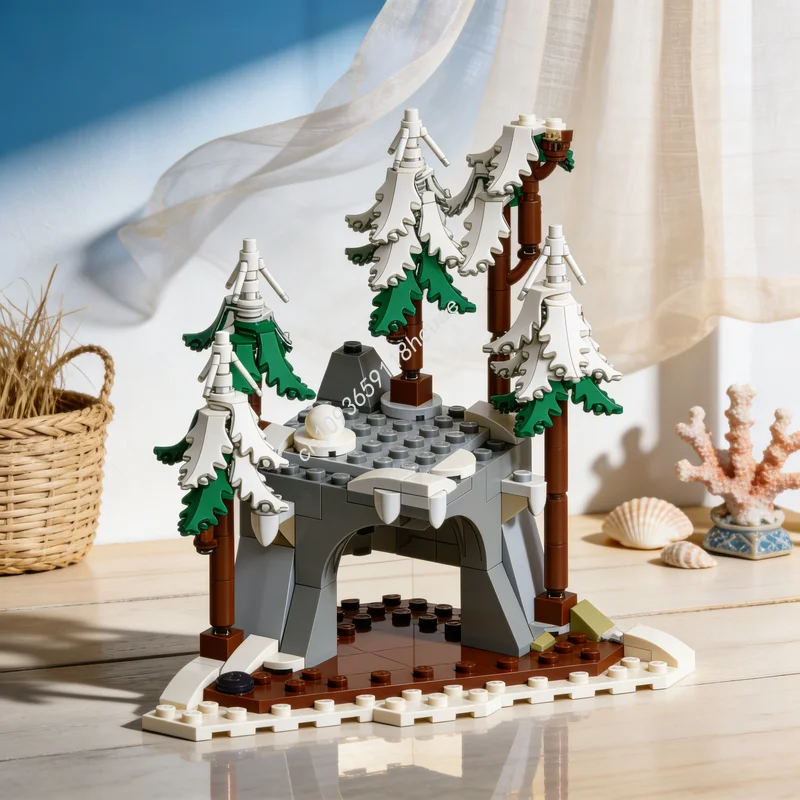 137 Pezzi MOC Villaggio Invernale Piccola Montagna Modello Stagionale Natalizio Blocchi da Costruzione Architettura Giocattoli Regali di Natale Educativi