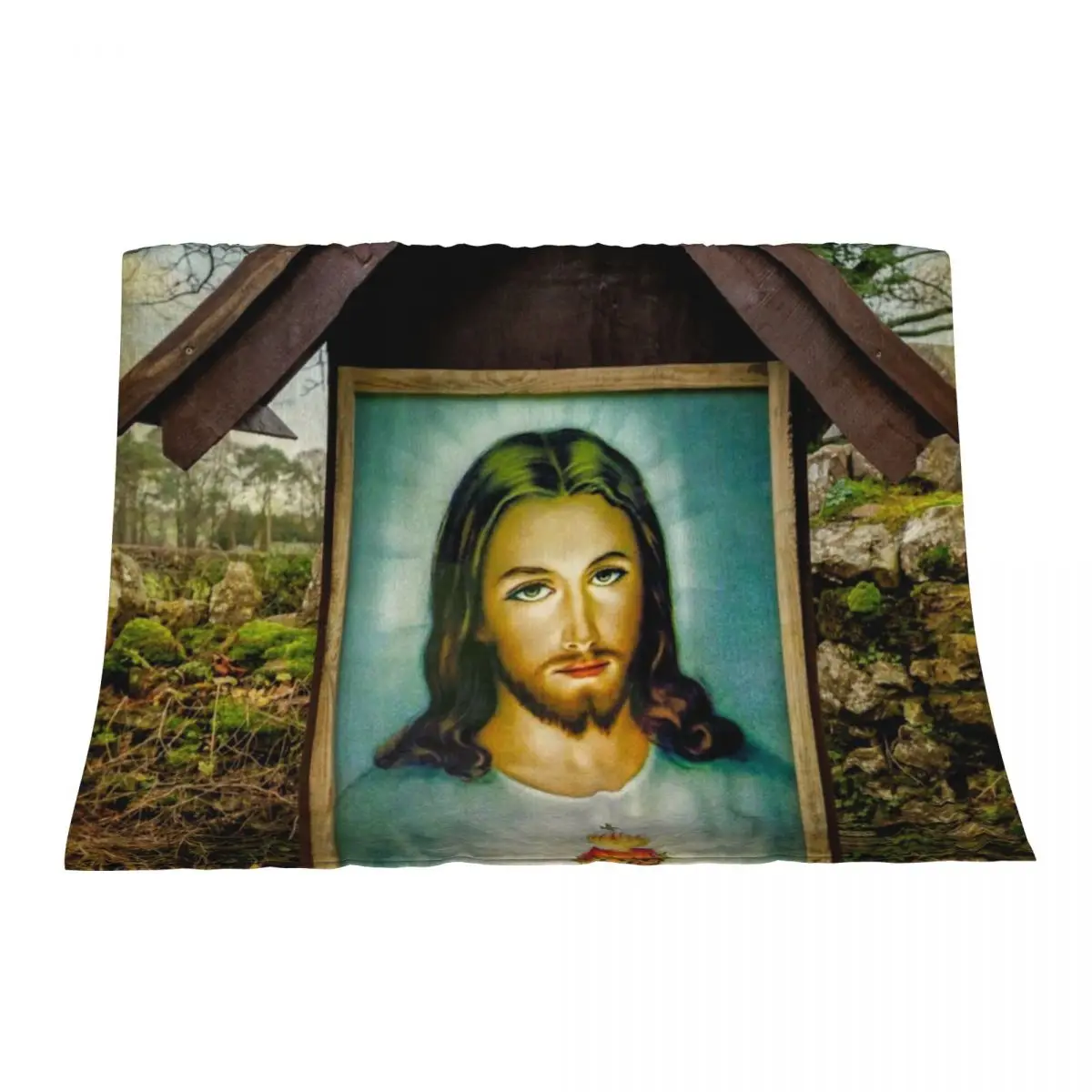 

Sacred Heart Of Jesus Throw Blanket Hairys Heavy Luxury Thicken Plaid on the sofa Blankets