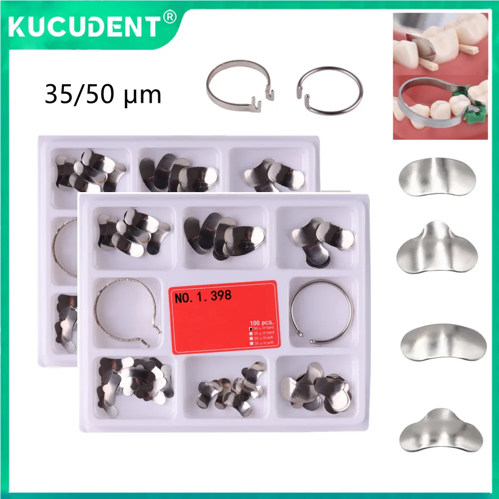 

100 pcs Dental Sectional Matrix Contoured System Metal Dentistry Resin Clamping Seperating Ring Autoclavable Dentist Spring Clip