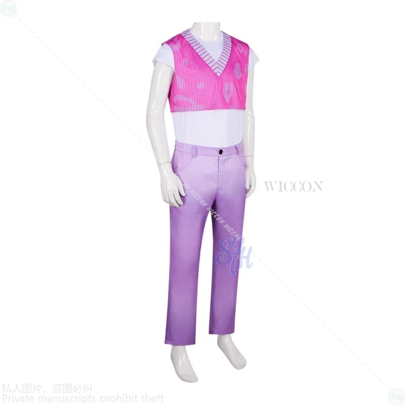 زي ساجا للأولاد الغامض Kpop شيطان أيدول زي بأكمام قصيرة مع طباعة الفهد الوردي والأبيض Y2K السراويل الوردية للهالوين كوسبروف