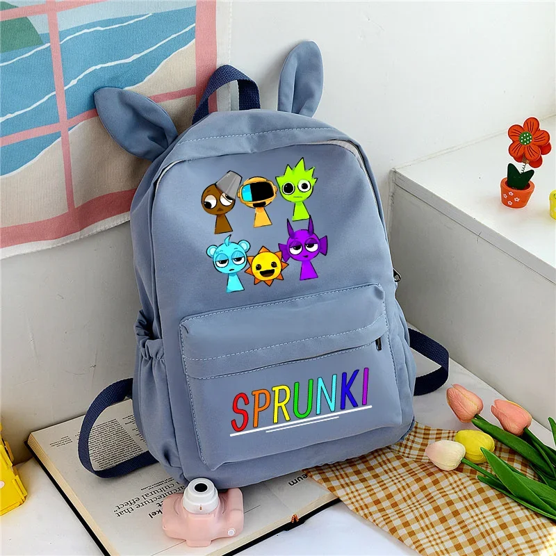 Sprunki Backpacks Incredibox Fashion Schoolbag Portable Large Capacity Bags Cartoon Game Graphic Print Back To School Knapsack