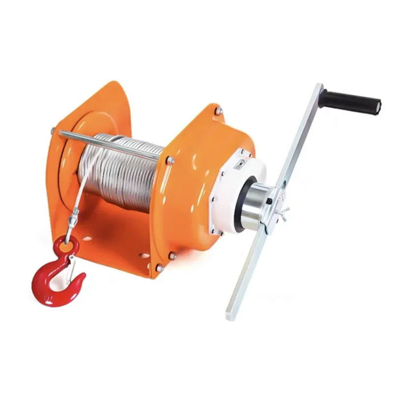 Heavy-duty hand winch 1 ton two-way self-locking manual winch crane adjustable handle with wire rope