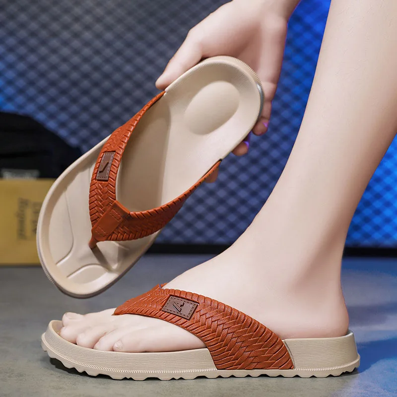 

Men Outdoor Thong Flip Flops Cloud Soft Thick Sole Non Slip Large Size Comfortable Breathable Casual Beach Summer Daily Walking