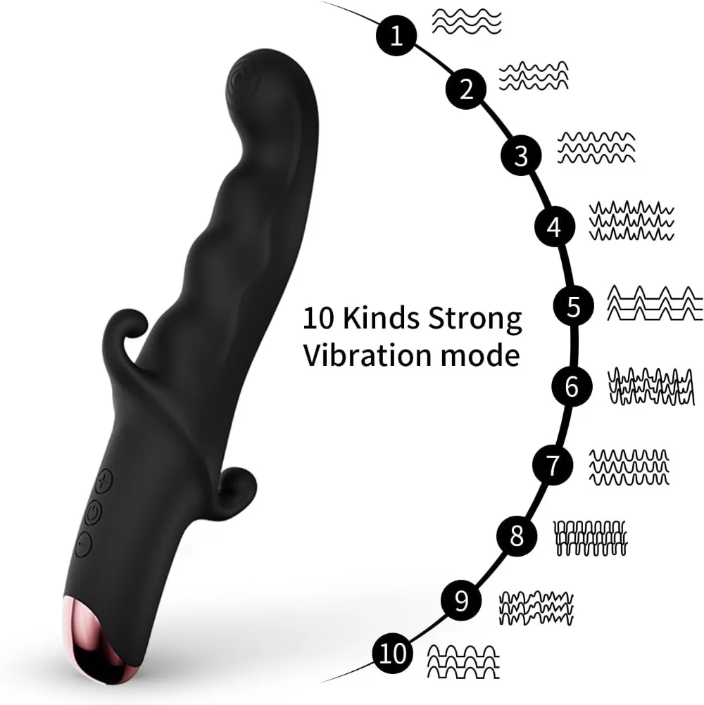 Consolador negro con vibración fuerte, vibrador de doble vibración, 10 frecuencias de vibración, alcance del orgasmo después de alcanzar el clímax