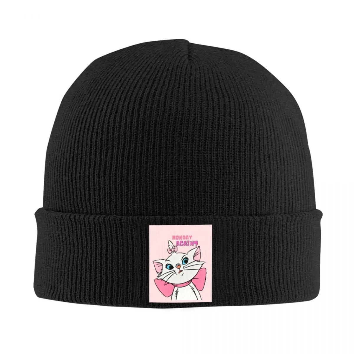 Marie Aristocats Monday Again Warm Knitted Cap Fashion Bonnet Hat Autumn Winter Outdoor Beanies Hats for Unisex Adult