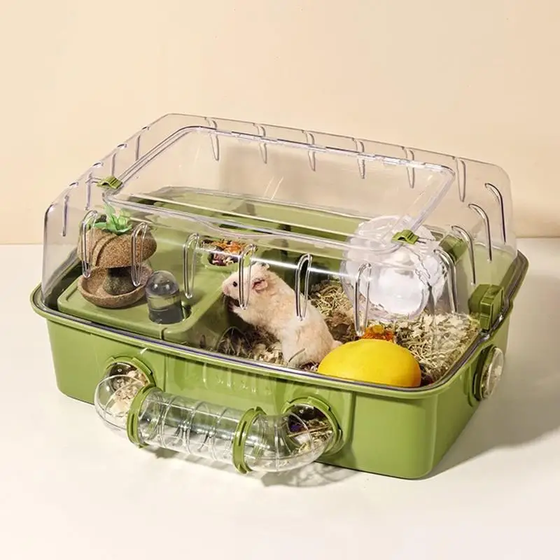 

Hamster cage tunnel golden bear hut large villa transparent acrylic breeding box basic cage supplies