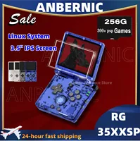 ANBERNIC RG35XXSP Linux System 3.5'' IPS Screen Flip Handheld Console HD-compatible TV Output 256G 300 PSP Games Boy Gifts