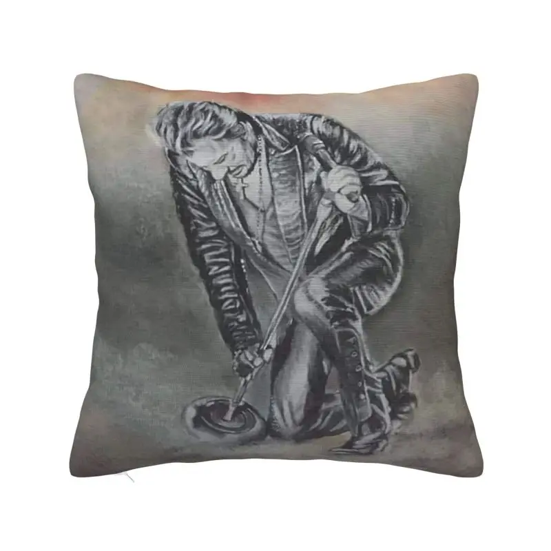 Johnny Hallyday Rock Star Cushion Cover France Singer Soft Nordic Pillow Case for Car Sofa