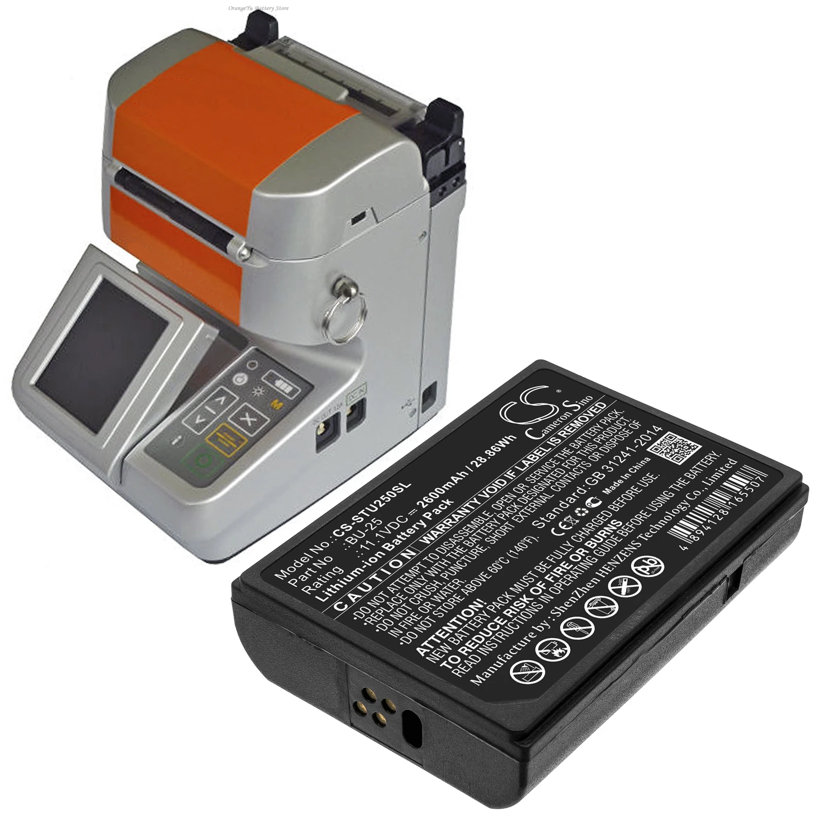 

11.1V 2600mAh/3400mAh Battery BU-25 for Sumitomo Type-25 Type-25e Fusion Splicers BU25