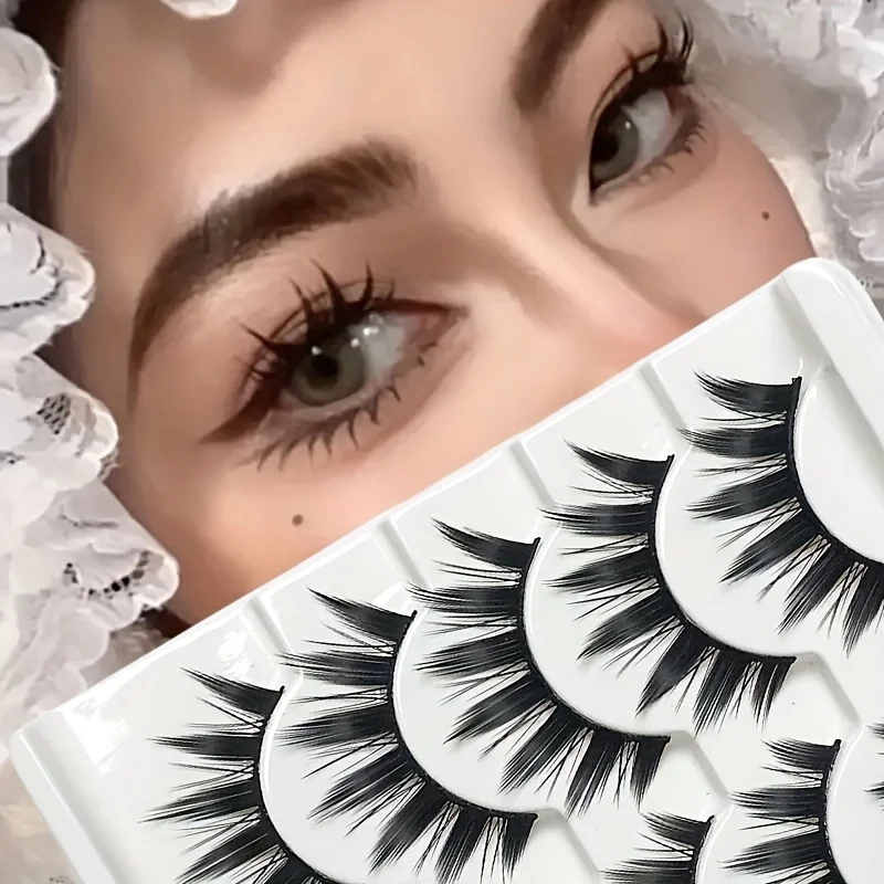 믹스 스타일 드라마틱 인조 속눈썹 - 큰 악마 5쌍, 3D 롤플레잉 인조 속눈썹 5쌍, C 롤