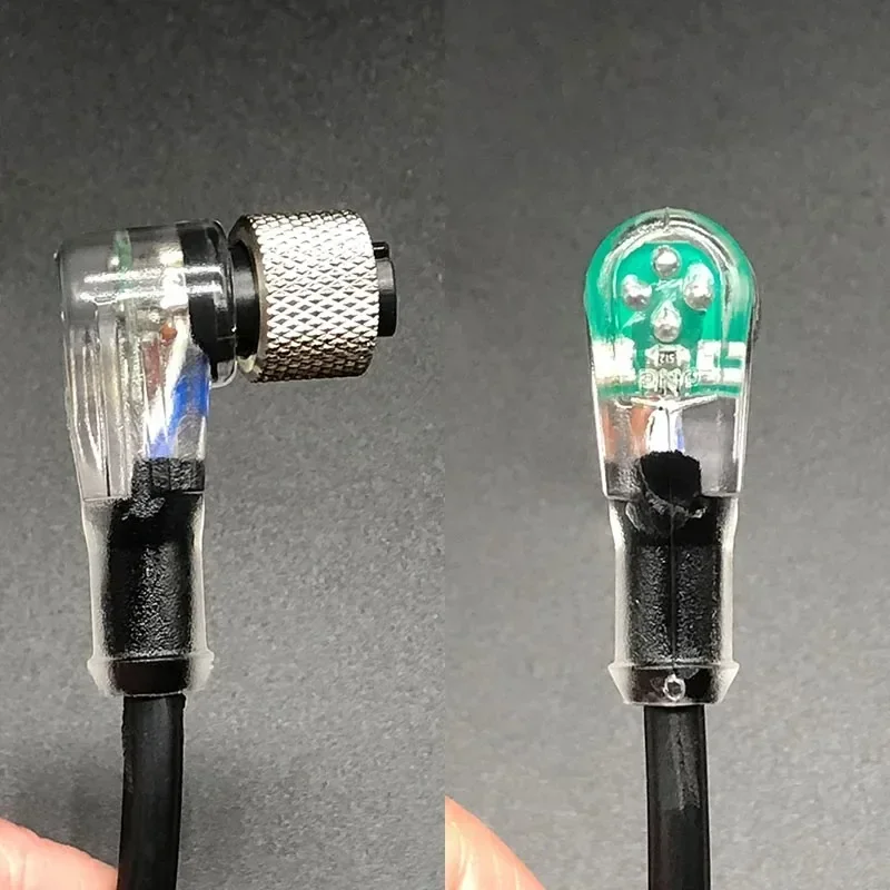 Línea de 2m M12 4 5 pines PVC LED IP67 Cable de Sensor conector tipo A enchufe impermeable macho y hembra brida de ángulo recto