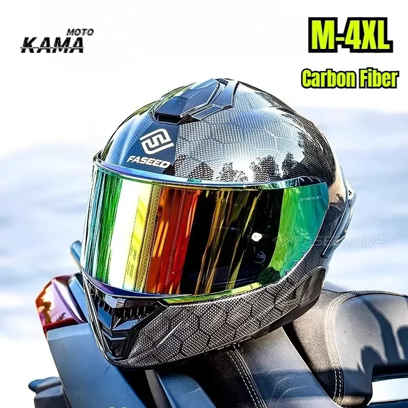 FASEED Ultra Light Carbon Fiber Motorcycle Full Face Helmet 861 for Men Women Track Racing Helmet Capacete De Motocicleta M-4XL