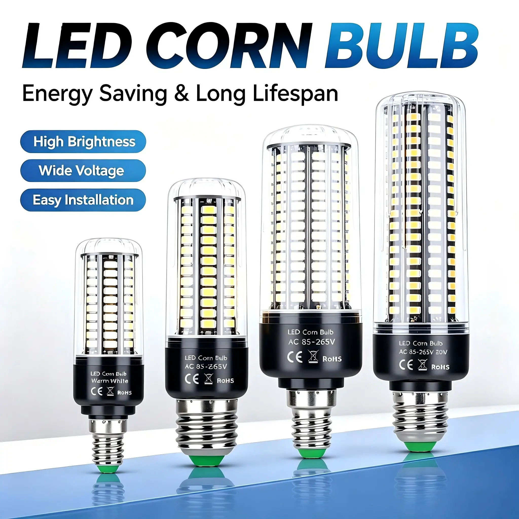LED Corn Bulb E27/E26 Ceiling Lamp E14 Chandelier B22 No Flicker 3.5W 5W 7W 9W 12W 15W 20W For Home Bedroom Living Room Lighting