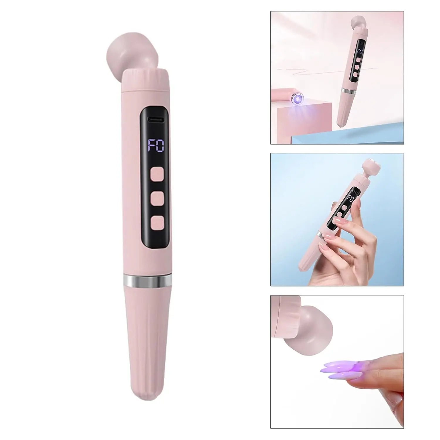 LINMANDA Essiccatore per unghie gel portatile Display a LED adatto per lucidatura del gel Kit per unghie acriliche Viaggio Uso domestico Nail Art Fai da te Nail Art