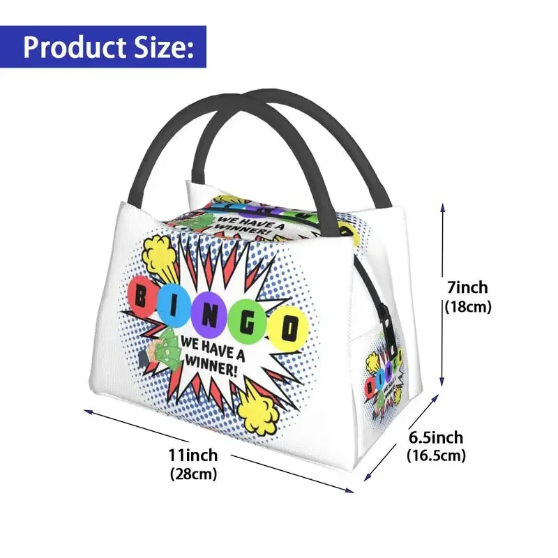 Custom Bingo We Have A Winner Lunch Bag Women Thermal Cooler Insulated Lunch Box for Work Pinic or Travel lunchbag