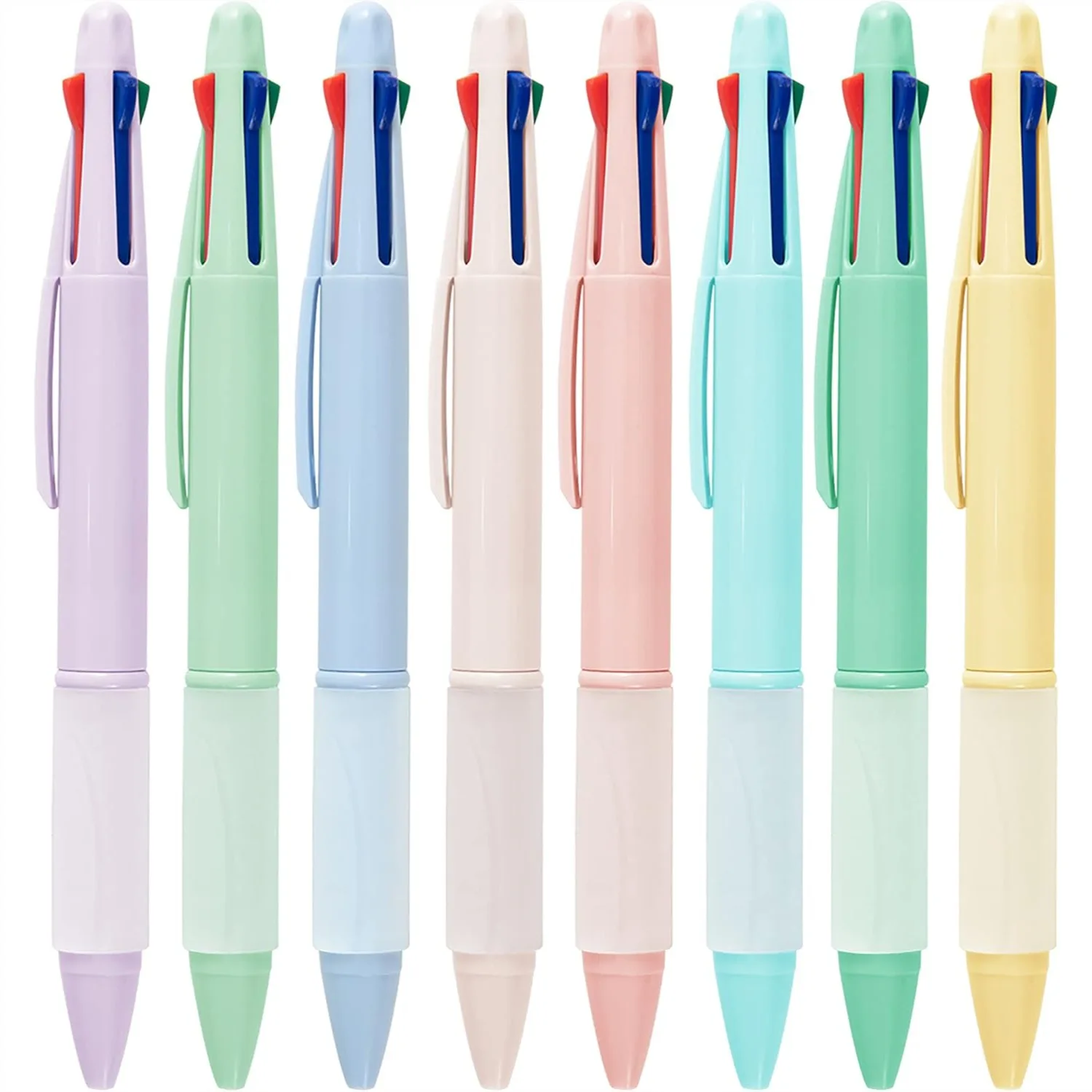

4-in-1 Multicolor Ballpoint Pens 1.0mm Medium Point, 8 Pack Assorted Inks for Office School Writing