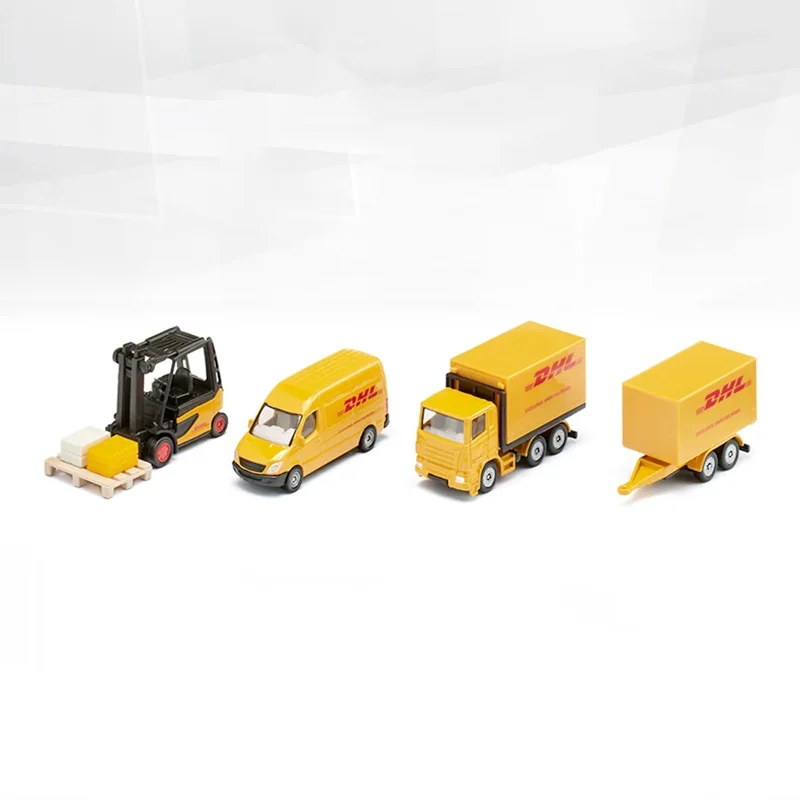 (Packing Length 15.5 CM) SIKU DHL Logistics Set 6324 Alloy Transport Vehicle Model Classic Decoration Collection