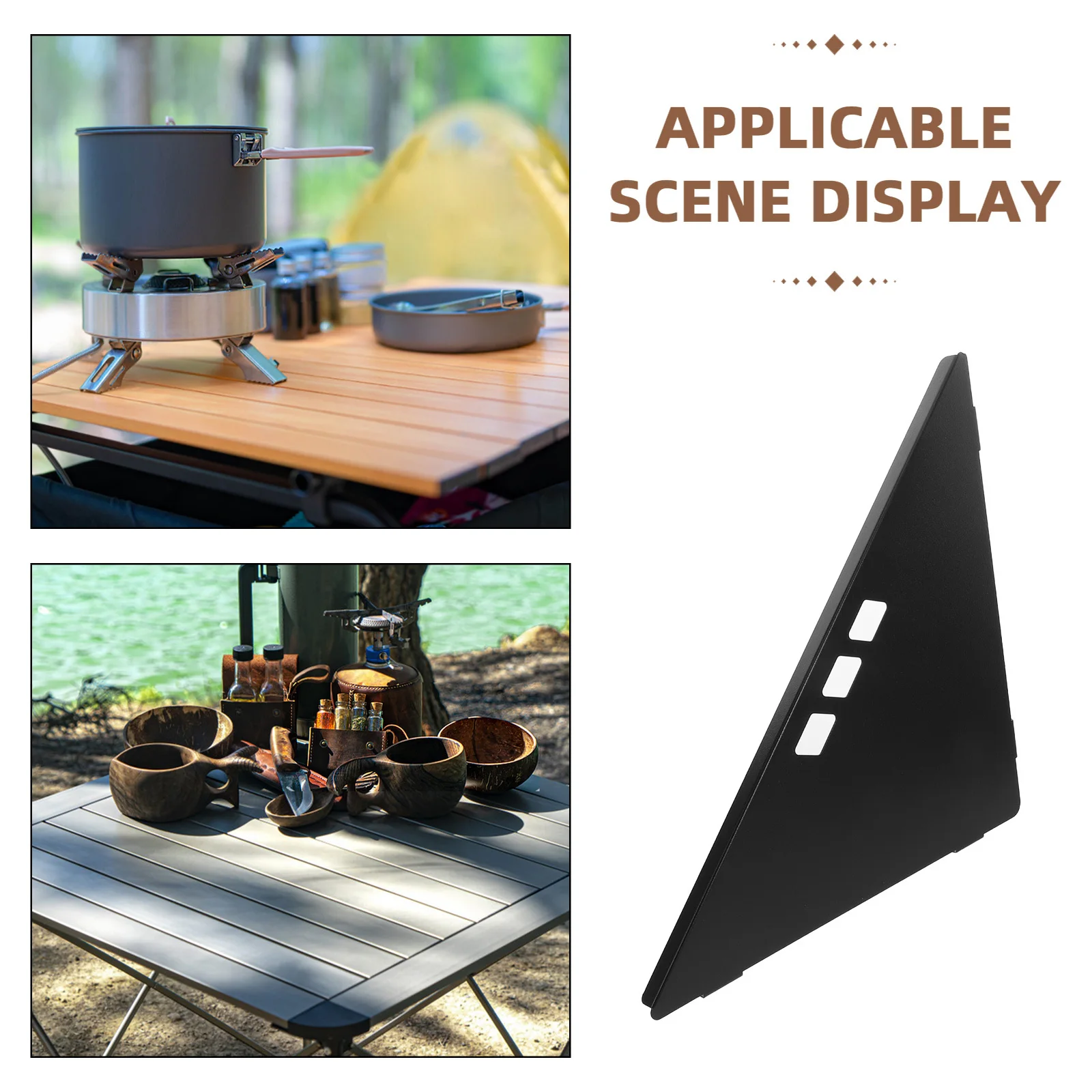 Outdoor Folding Table Accessory, Camping Table Corner Extension Board, Foldable L-Shaped Connector Tray For Space Optimization,