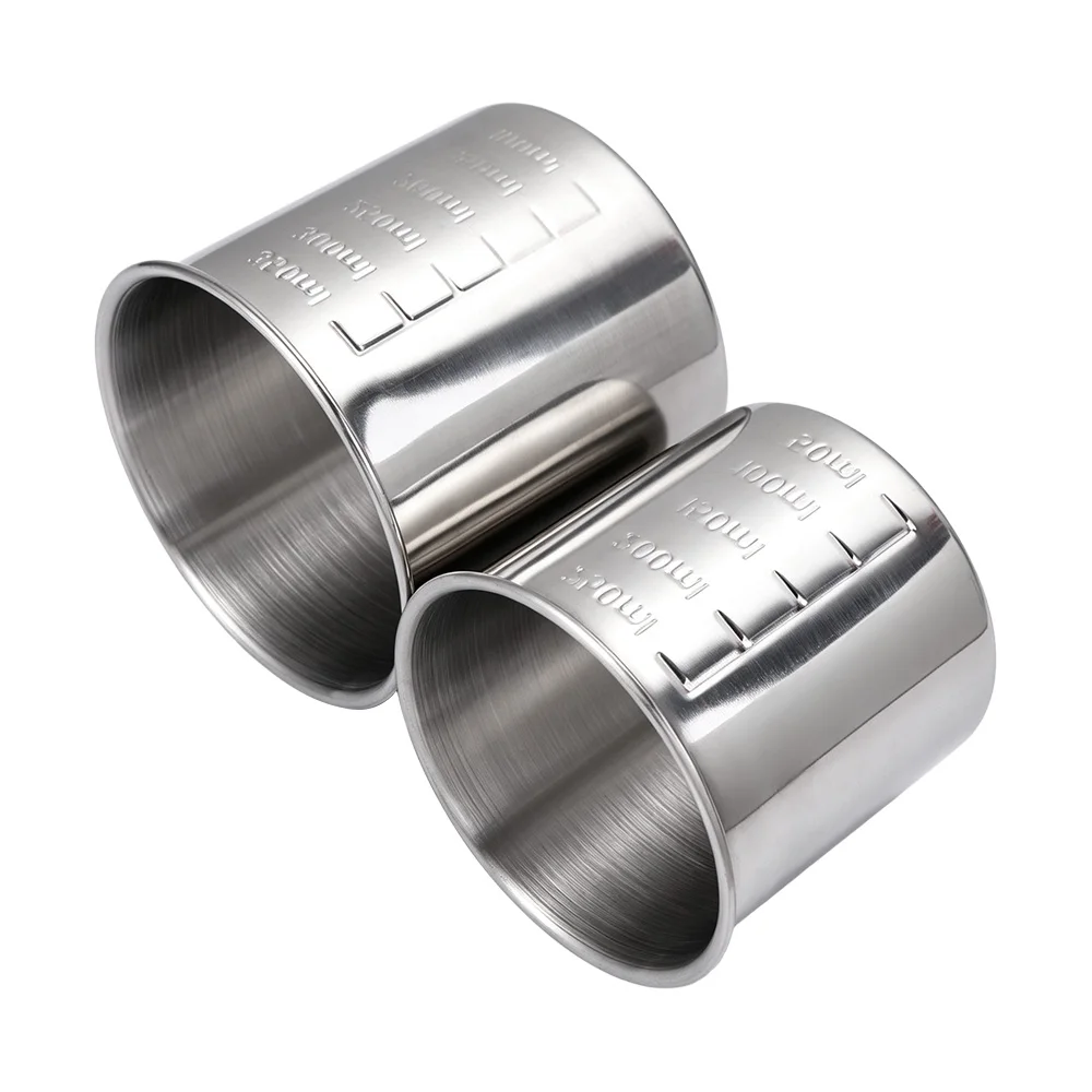 250/350ML Stainless Steel Measuring Cup Rustproof with Scale Rice Container Cups Anti-fall Measuring Holder Laboratory