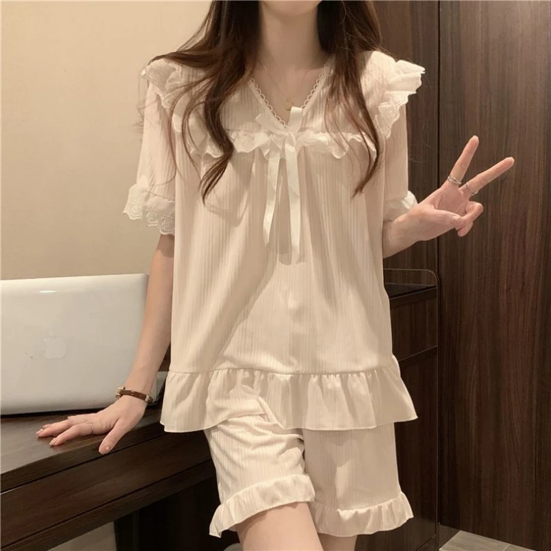 

Sleepwear Women's Clothing Summer New Thin JAPANESE Home Loose Simple Affordable Skinny High Quality Comfortable Cool Sweet Cute