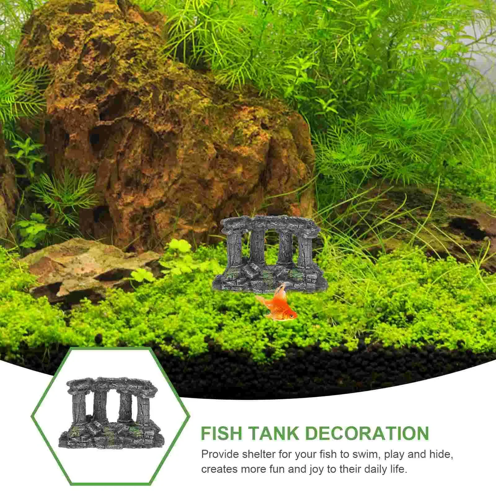 Column Accessories Aquarium Roman House Ornament Miniature Castle Shelter Decorations Tank Fish Decoration Resin Home Landscape