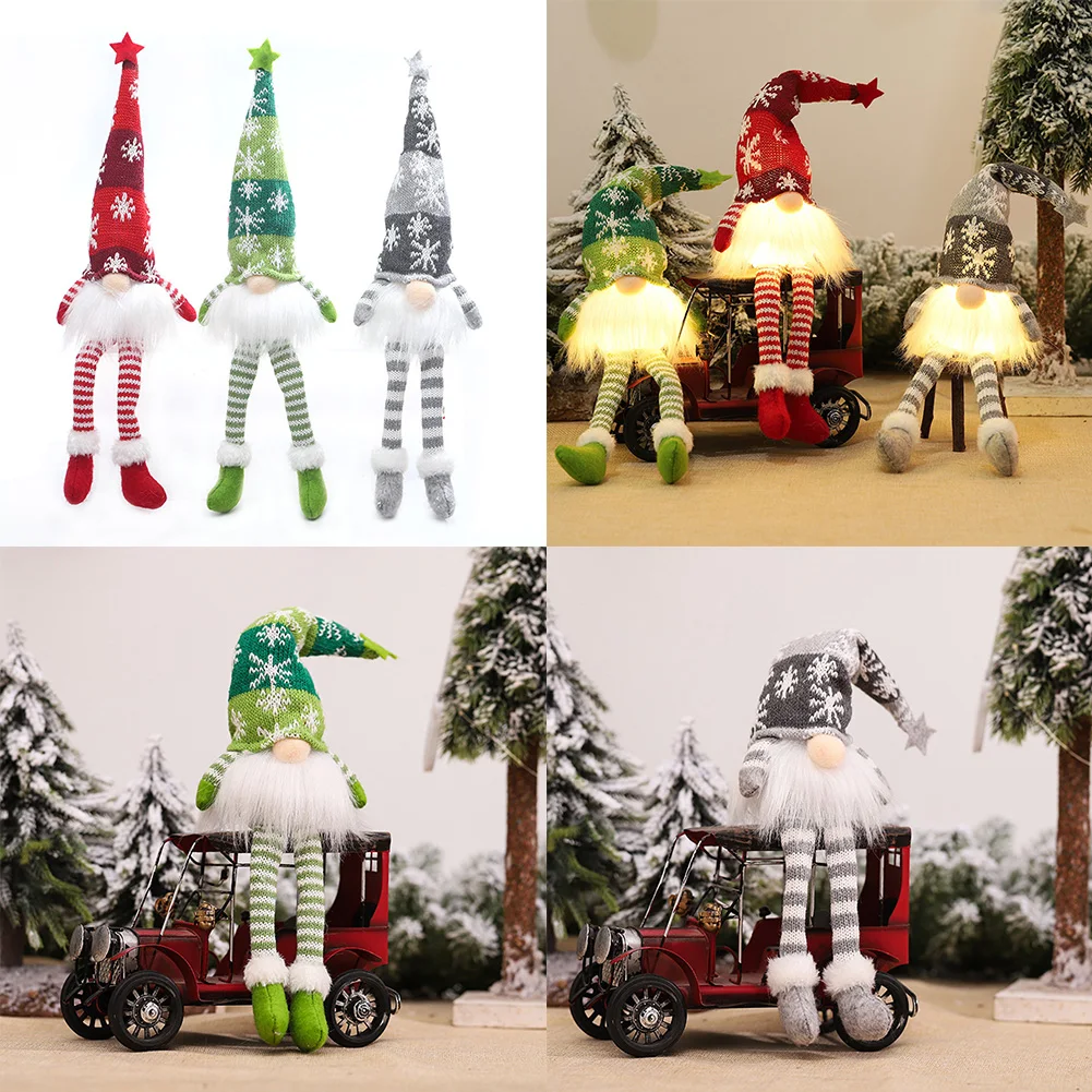 

1 Pc New 6 Luminous Dwarf Christmas Faceless Dolls Home Christmas Party Decoration Christmas 2024 New Year Children's Gifts