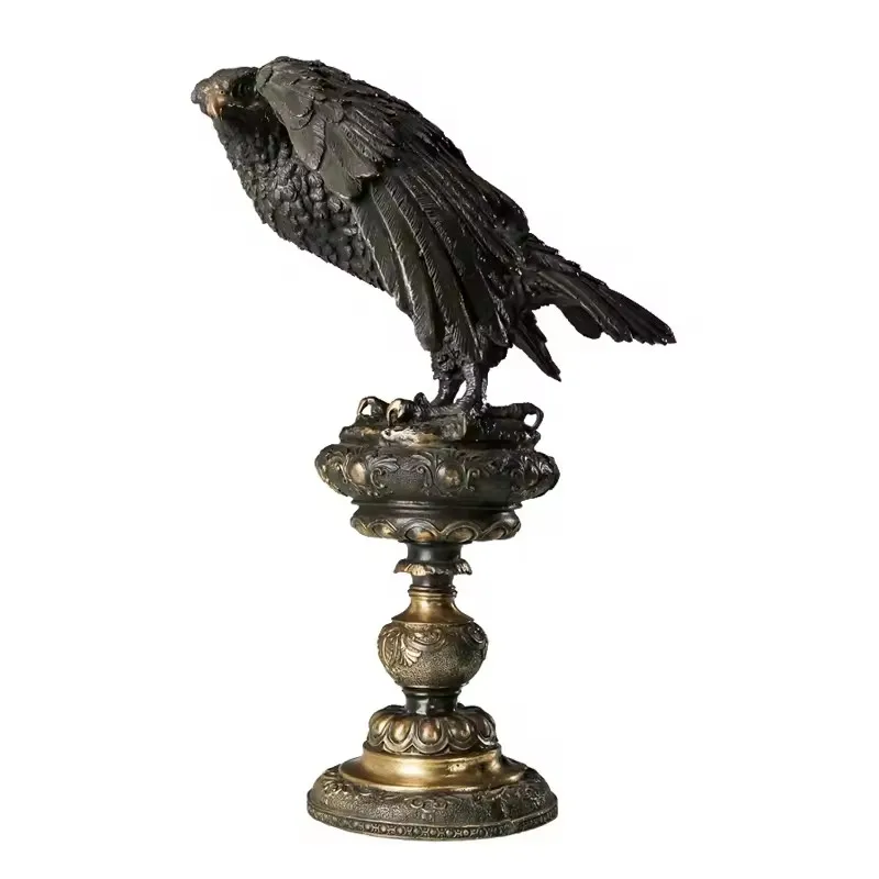 Bronze Arab Eagle Statue Hawk Sculpture Figurine Brass Falcon Art Home Decor Upscale Gifts view 4