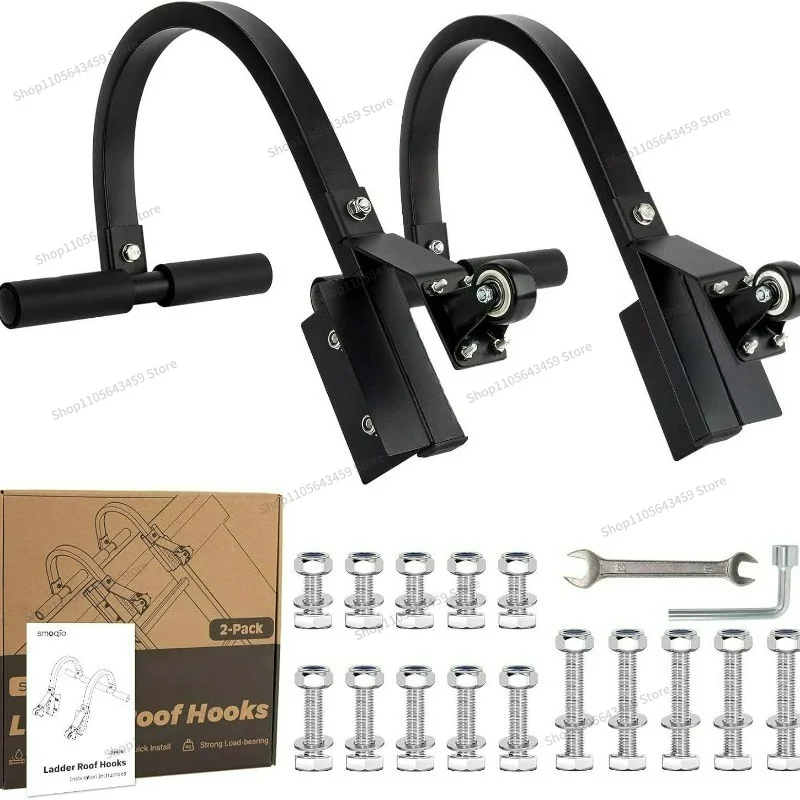 2 Pack Roof Ladder Hooks, Ladder Roof Clips Compatible with Most O/D Ladder Rungs