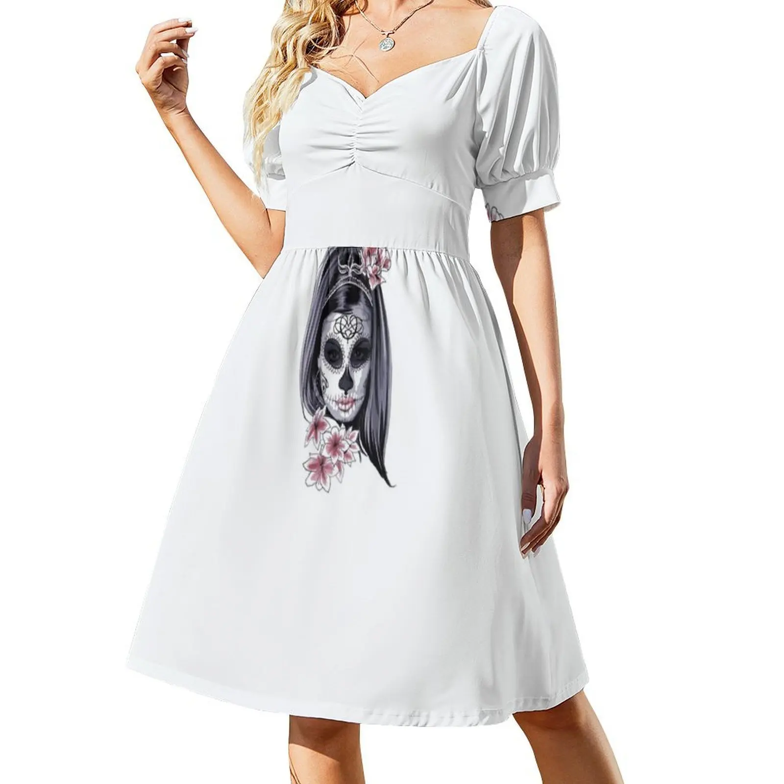 فستان ماريا النسائي الهيب هوب ملابس الشارع الشهير مطبوع عليه رسومات للحفلات ملابس النادي ماريا جمجمة الموت جمجمة الموت فساتين نسائية