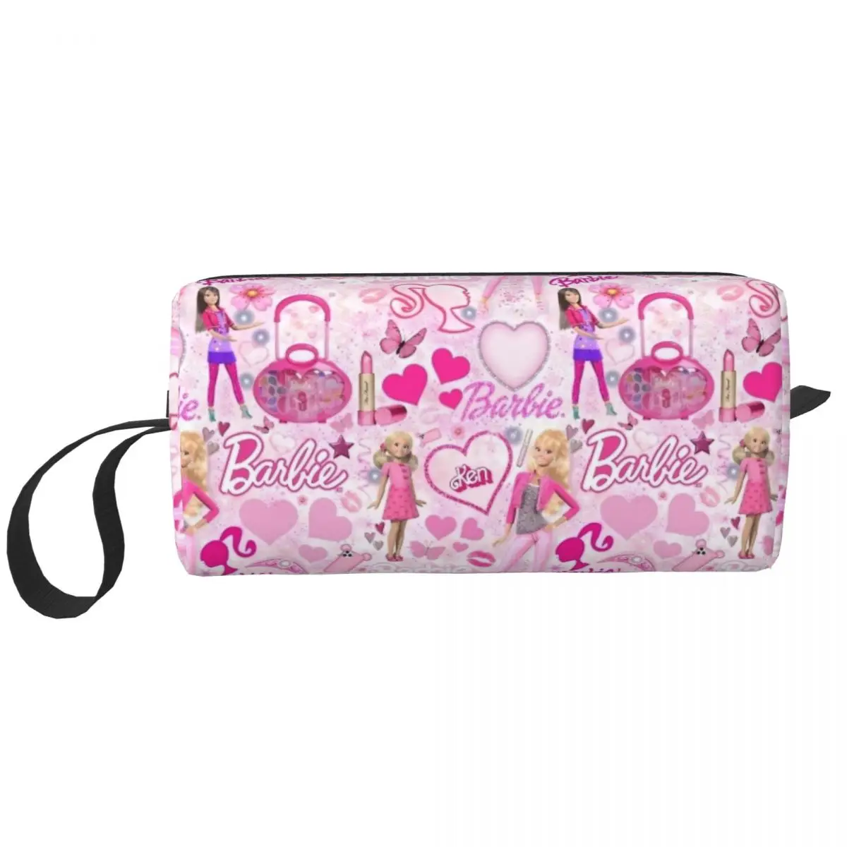 Barbie Collage Doll House Girl Pink Cosmetic Bag Women Makeup Bags Travel Waterproof Toiletry Bag Organizer Pouch