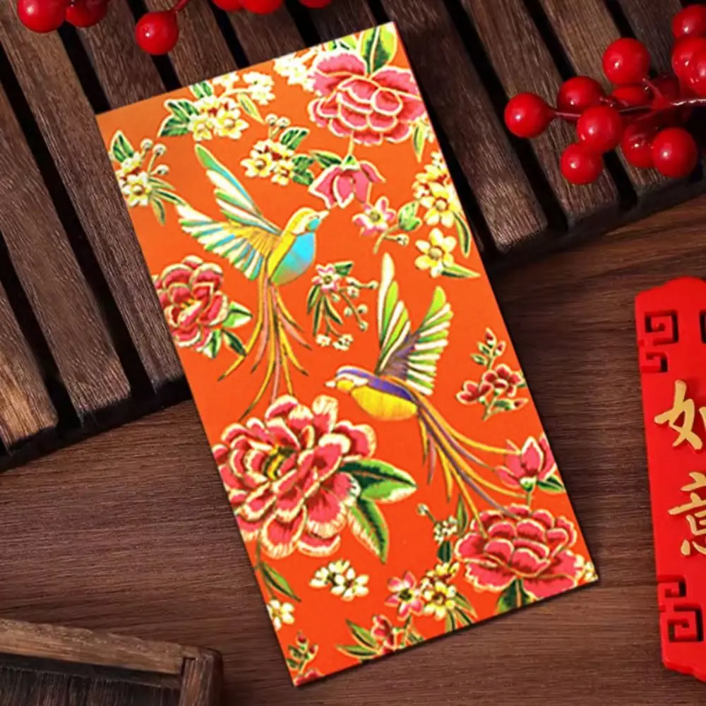 

6PCS Chinese Style New Year Red Envelope Vintage Red Pocket Luck Money Envelopes HongBao Best Wish Money Pocket Spring Festival
