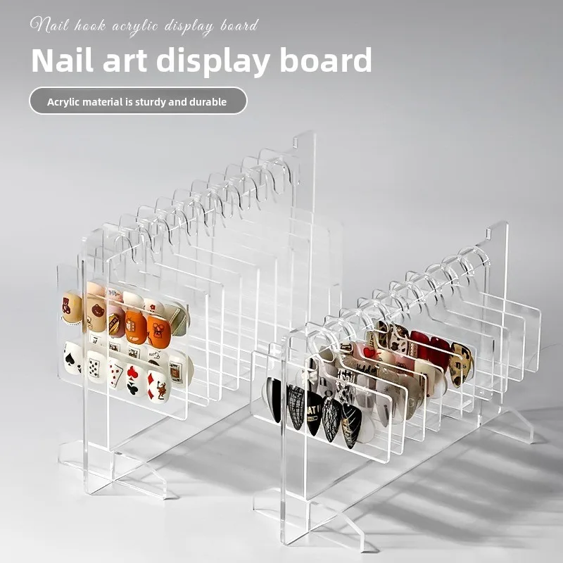 

Ins Transparent Acrylic Hook Style Nail Art Display Rack Board Gel Color Works Sample Exhibition Tools