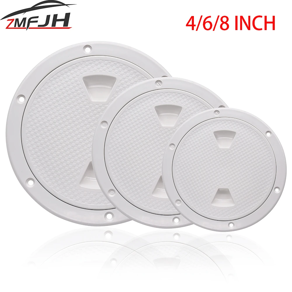 White ABS Round Deck Inspection Cover Access Hatch Cover For Marine Boat RV Yacht Screw Out Deck Inspection Plate 4/6/8 Inch