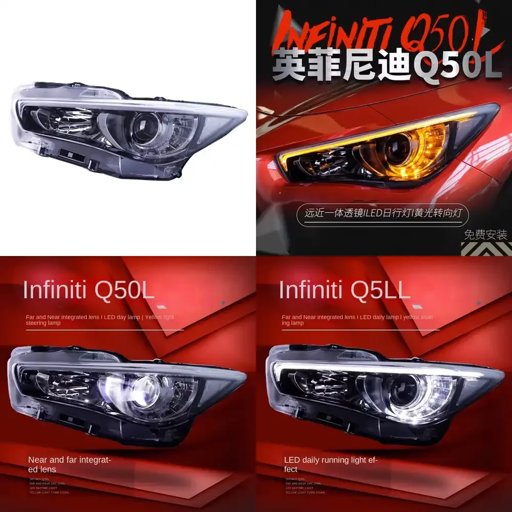 

Infiniti Q50L 2014–2019 Modified Dual Color LED Daytime Running Light Full LED Lens Headlamp Assembly