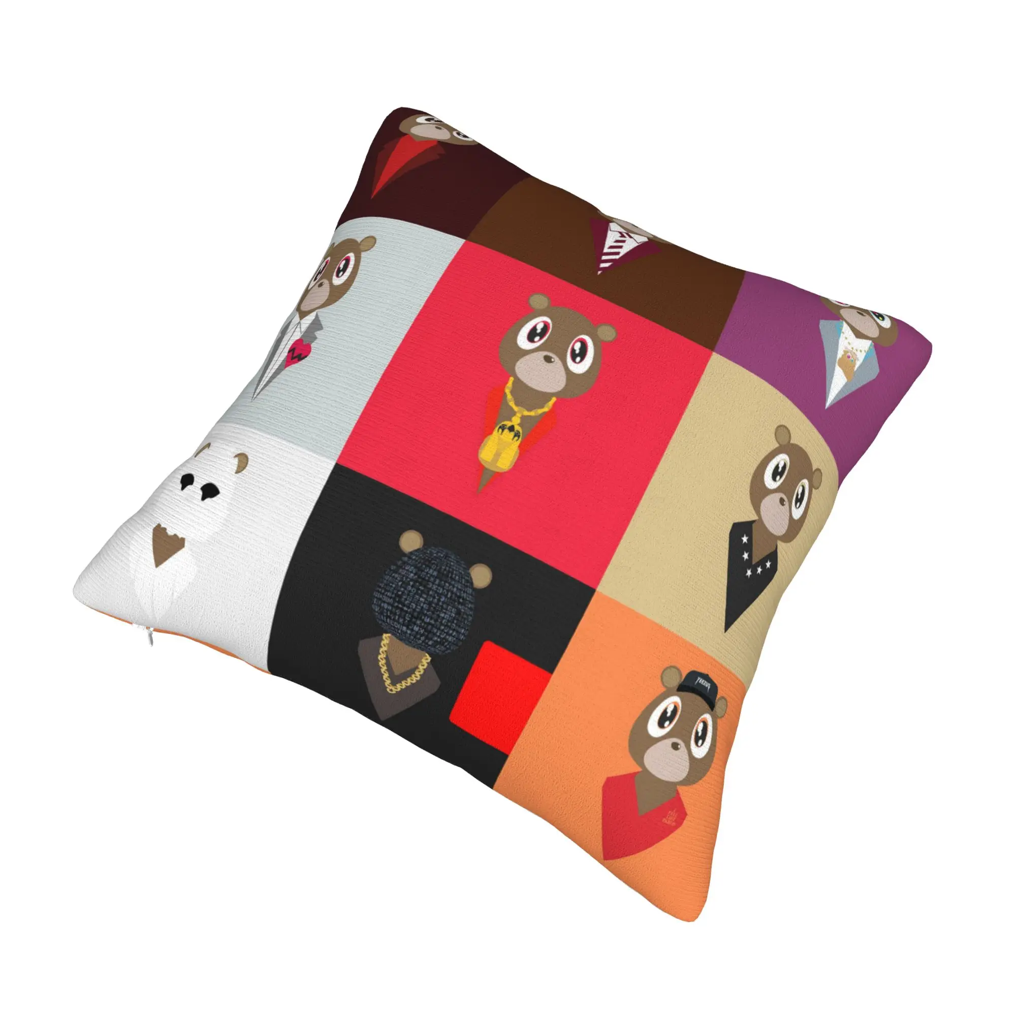 POP Art Kanye West Bear Throw Pillow Decor Home  Nordic Cushion Cover Soft Pillowcase
