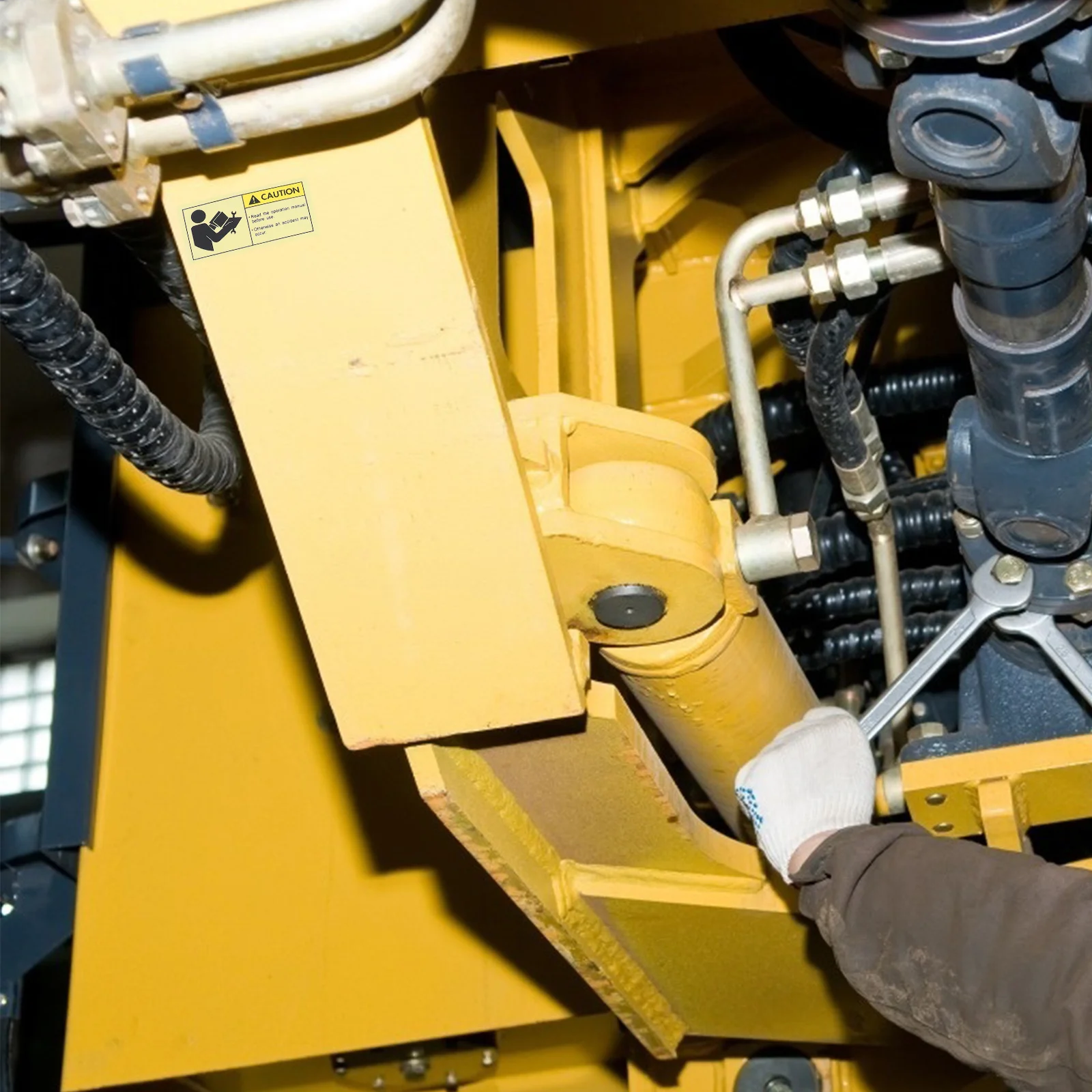 

5Pcs Caution Reading Instructions Sticker Safety Equipment Warning Decal with Excellent Durability for Warehouse Office Gym