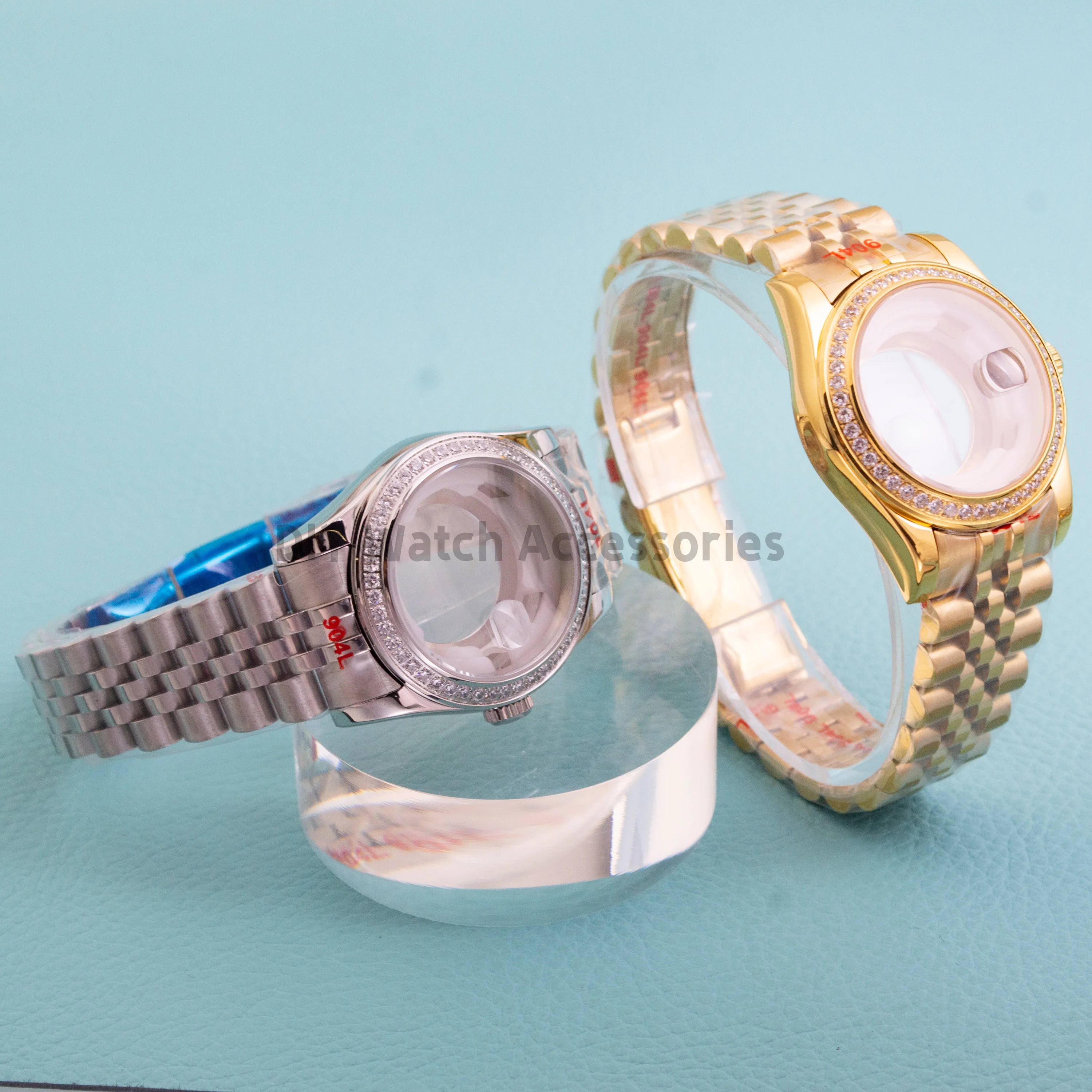 

Women's Watch Case NH05 Case 33mm Watch Case Strap Stainless Steel Sapphire Glass Case For NH05 NH06 ladies diamonds Watch Case