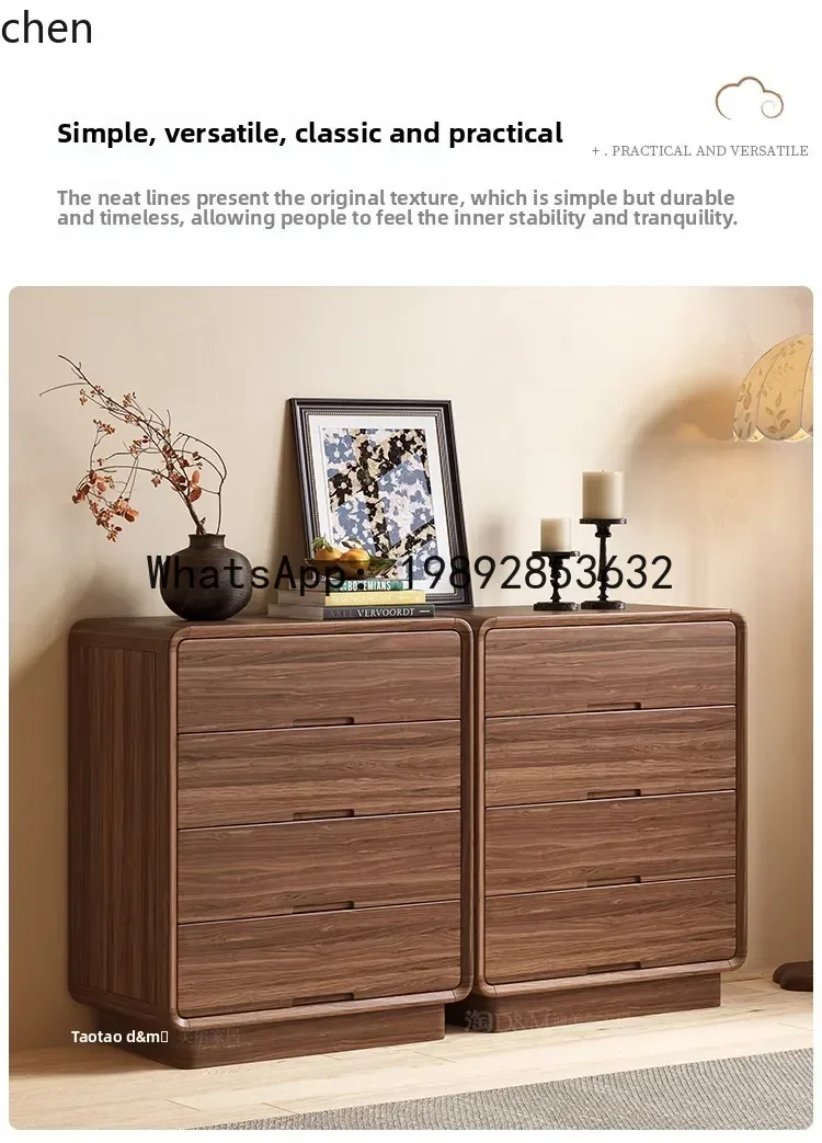 

chest of drawers new Chinese-style solid wood simple modern living room wall storage cabinet combination