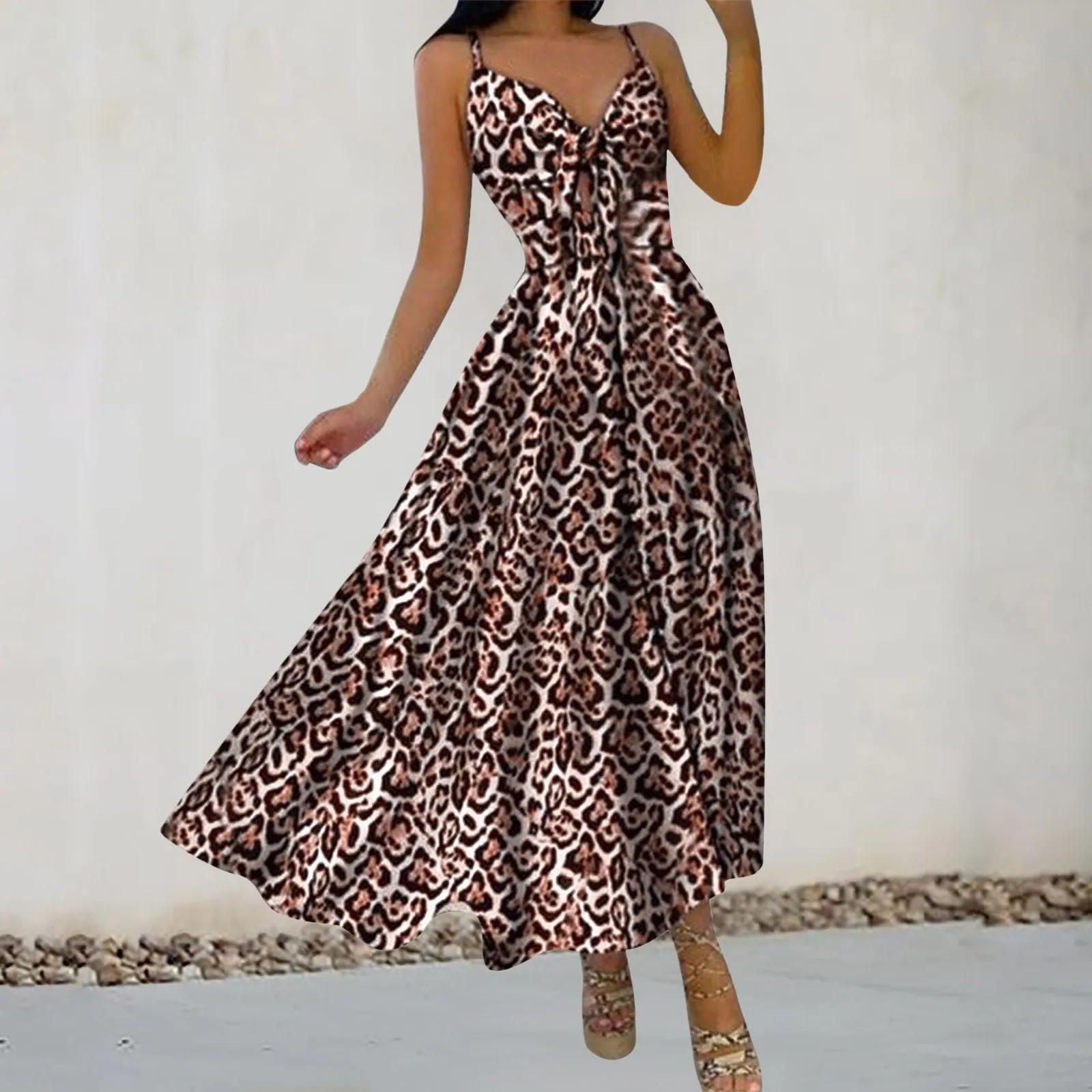 Fashion Summer Dresses 2024 Women'S Maxi Dress Floral Print V Neck Sleeveless Long Dresses For Women Summer Casual Plus Size