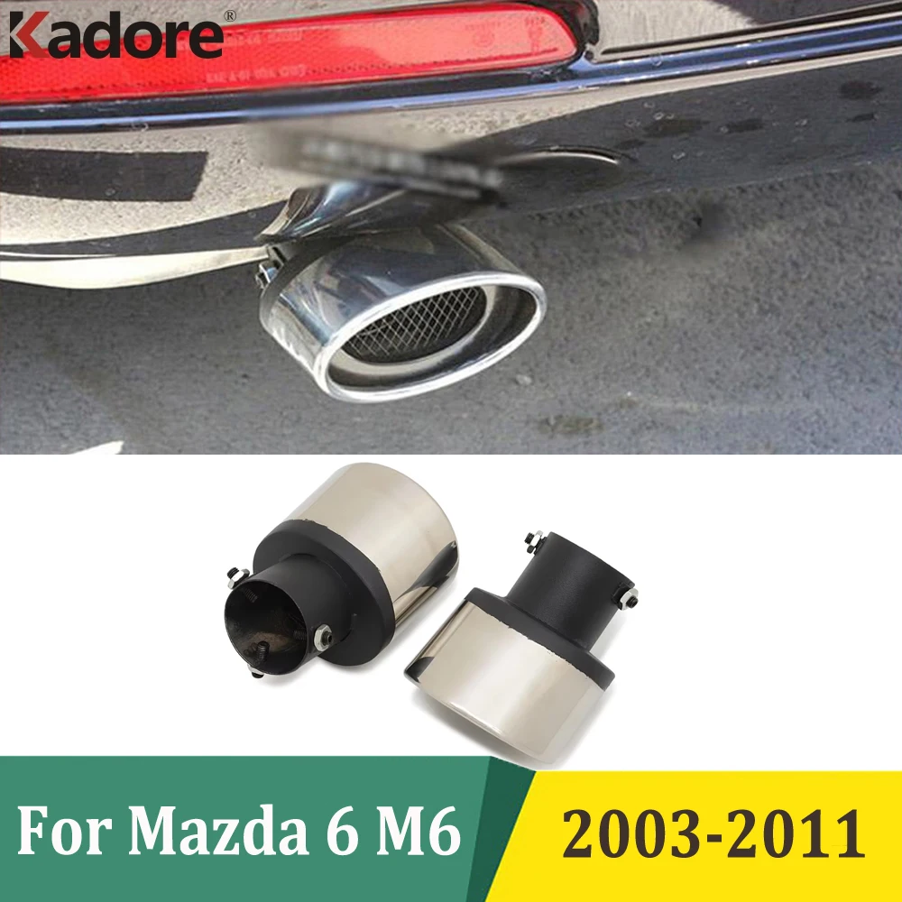 

For Mazda 6 M6 2003-2006 2007 2008 2009 2010 2011 Exhaust Muffler Tip Stainless Steel Rear Trim Car Exterior Accessories